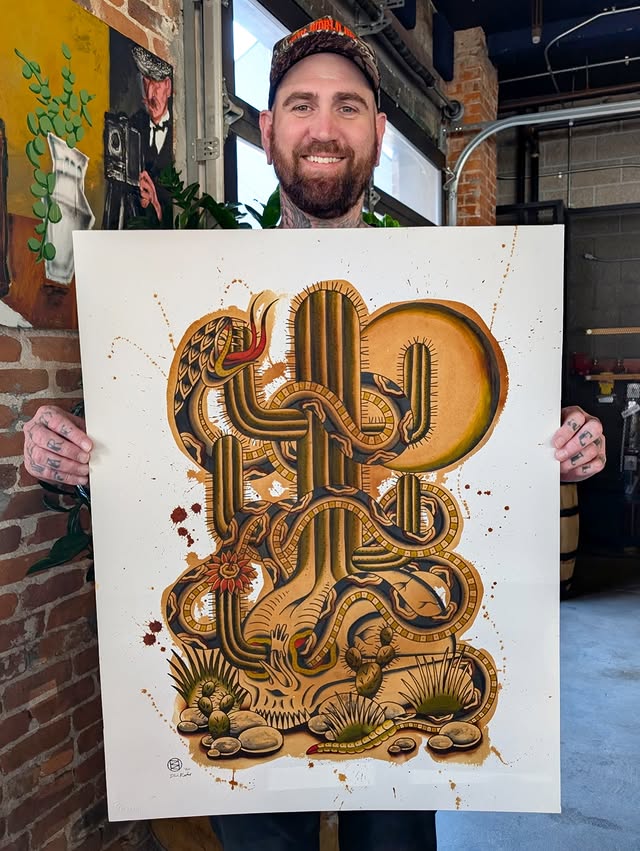 Tattoo by Darin Roth: I painted this a few years ago but never posted it. Since then this design has become a backpiece tattoo, and I recently sold this painting 