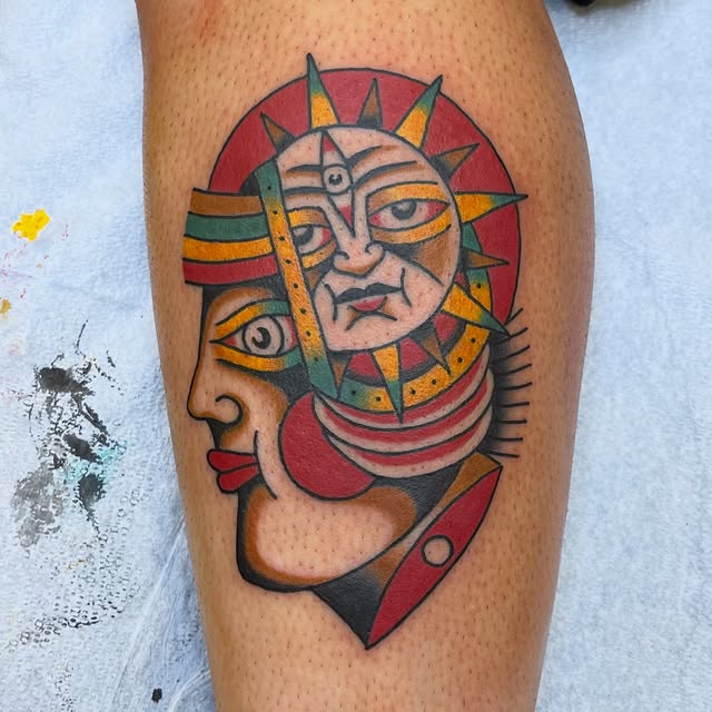 Tattoo by Darin Roth: Got to make this from my predrawn designs for my homie Christian, thanks again dude! DM to schedule      @copperheadtattooparlor